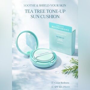 BRINGGREEN Tea Tree Cica Tone-Up Sun Cushion SPF50 PA+++ K-Beauty Sunscreen